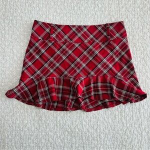 Tracy Evans 90’s Y2K Red Plaid Schoolgirl Mini Skirt Juniors Size 7